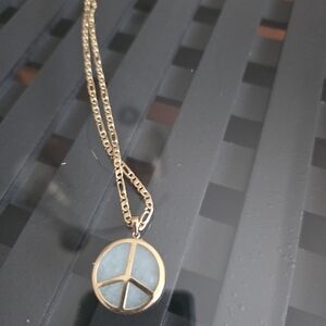 14K Gold/Jade Peace Pendant- Chain Not Included.
